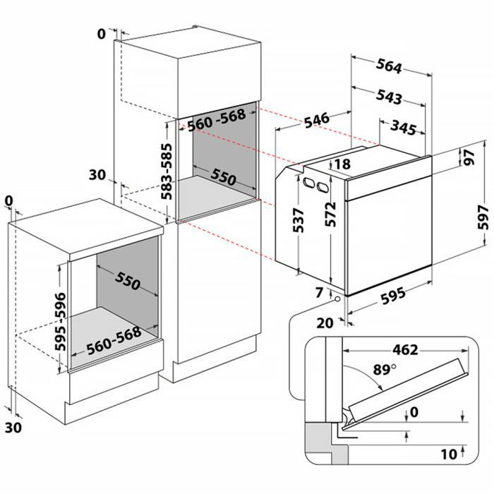 Духова шафа Whirlpool електрична, 73л, A+, дисплей, конвекція, піроліз, телескопічні напрямні, чорний