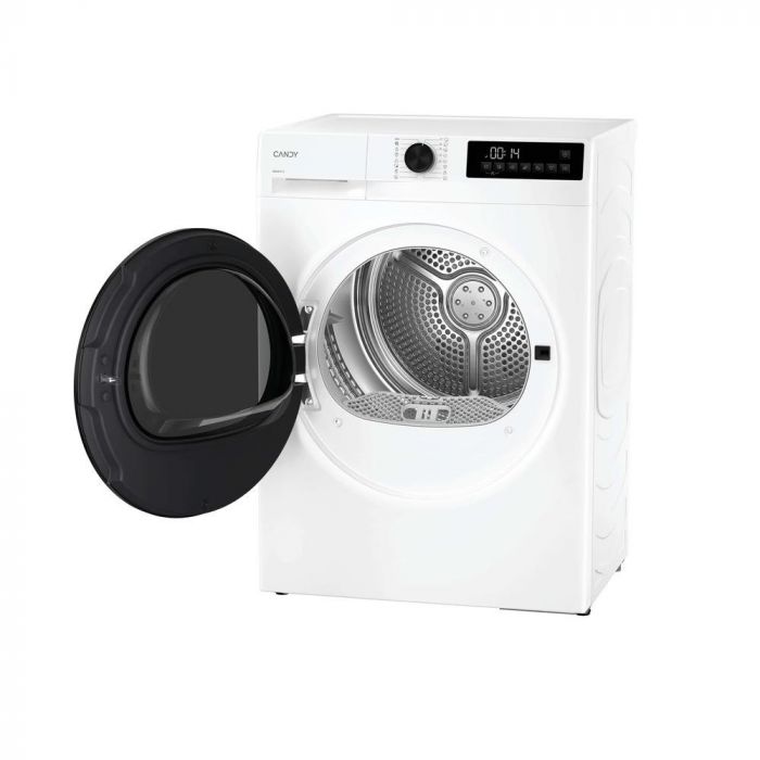 Сушильна машина Candy тепловий насос, 7кг, D, 47см, дисплей, інвертор, люк чорний, білий