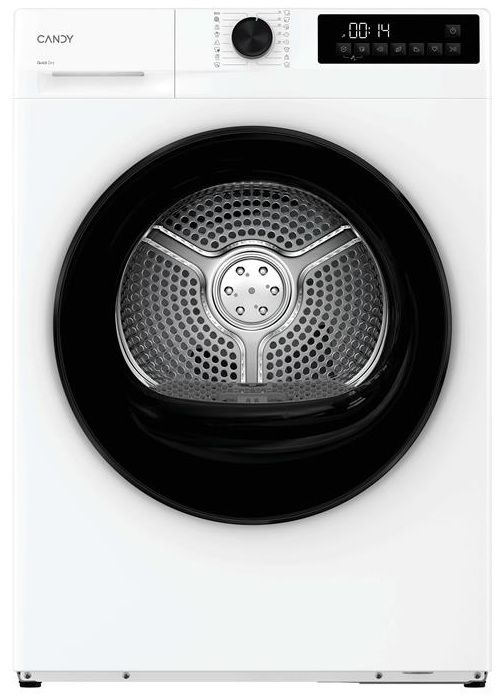 Сушильна машина Candy тепловий насос, 7кг, D, 47см, дисплей, інвертор, люк чорний, білий