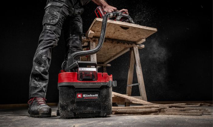 Пилосос професійний акумуляторний Einhell Professional TP-VC 18/10 Li BL 18В 130мбар контейнер 10л вологе/сухе прибирання Dust Class L 3.05кг без АКБ та ЗП