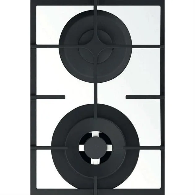 Варильна поверхня Whirlpool газова на склі, 60см, чавун, конфорка з подвійним рядом полум'я, білий