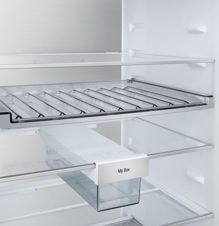 Холодильник LG з нижн. мороз., 203x60х68, холод.відд.-262л, мороз.відд.-113л, 2дв., E, NF, інв., диспл зовн., Fresh Сonverter, Metal Fresh, сріблястий