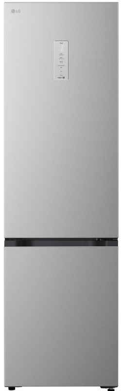 Холодильник LG з нижн. мороз., 203x60х68, холод.відд.-262л, мороз.відд.-113л, 2дв., E, NF, інв., диспл зовн., Fresh Сonverter, Metal Fresh, сріблястий