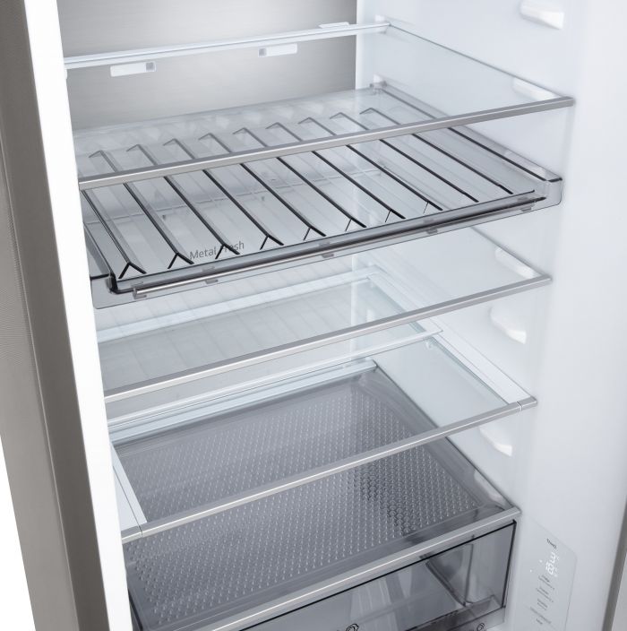 Холодильник LG з нижн. мороз., 203x60х68, холод.відд.-262л, мороз.відд.-113л, 2дв., E, NF, інв., диспл внутр., Fresh Сonverter, Metal Fresh, сріблястий