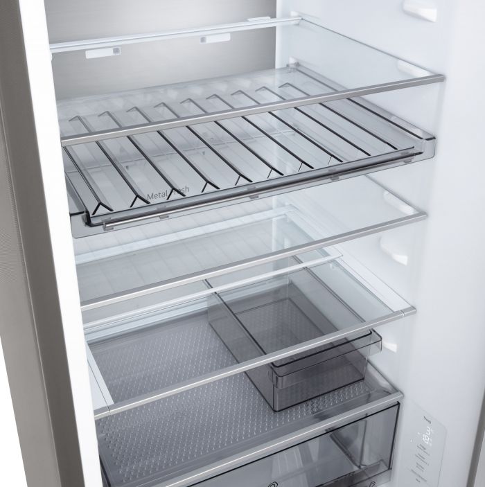 Холодильник LG з нижн. мороз., 203x60х68, холод.відд.-262л, мороз.відд.-113л, 2дв., E, NF, інв., диспл внутр., Fresh Сonverter, Metal Fresh, сріблястий