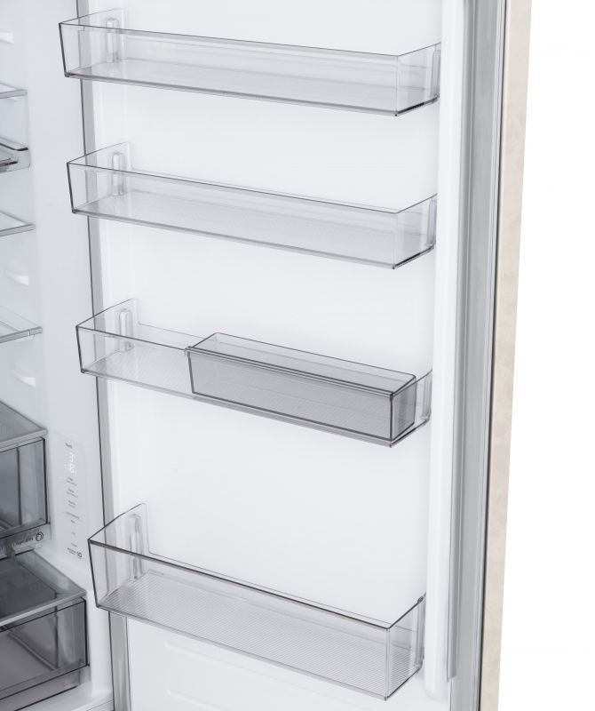 Холодильник LG з нижн. мороз., 203x60х68, холод.відд.-262л, мороз.відд.-113л, 2дв., E, NF, інв., диспл внутр., Fresh Сonverter, Metal Fresh, бежевий