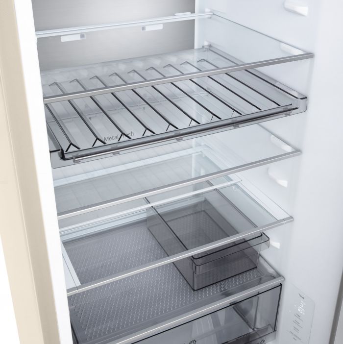 Холодильник LG з нижн. мороз., 203x60х68, холод.відд.-262л, мороз.відд.-113л, 2дв., E, NF, інв., диспл внутр., Fresh Сonverter, Metal Fresh, бежевий