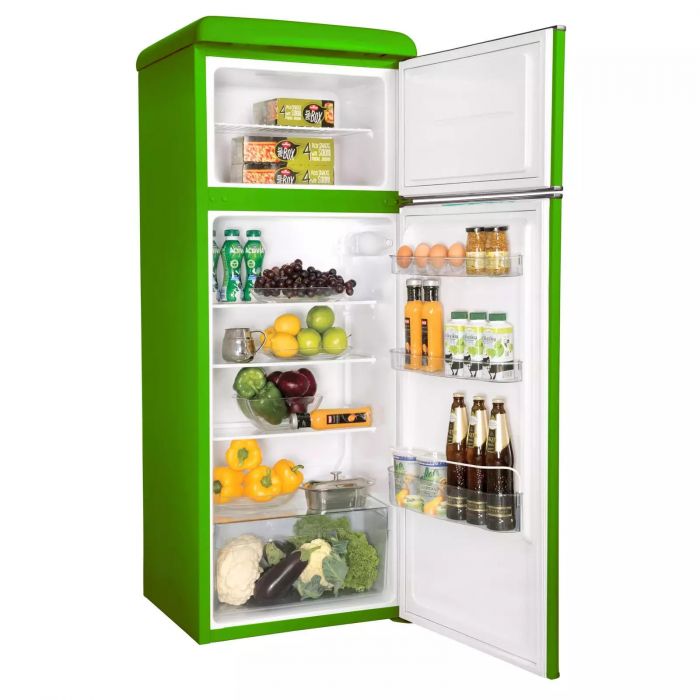 Холодильник Snaige з верхн. мороз., 147.5x56х63, холод.відд.-166л, мороз.відд.-46л, 2дв., A++, ST, retro, зелений