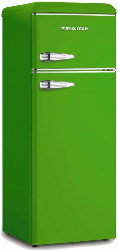 Холодильник Snaige з верхн. мороз., 147.5x56х63, холод.відд.-166л, мороз.відд.-46л, 2дв., A++, ST, retro, зелений