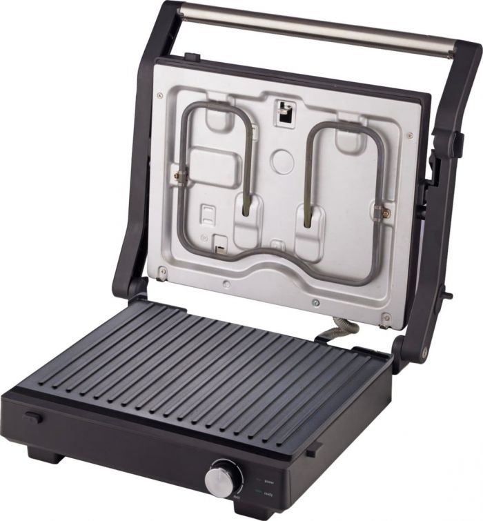 Гриль Gorenje прижимний 2000Вт, темп. режимів-7, з`ємні пластини, розкриття на 180°, метал, чорний