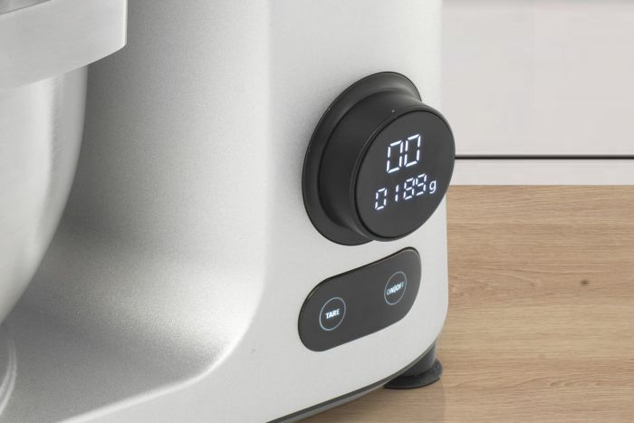 Кухонна машина Gorenje 1500Вт, дисплей, чаша-метал, корпус-метал+пластік, насадок-7, сріблястий