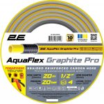 Шланг садовий 2Е AquaFlex Graphite Pro 1/2" 20м 4 шари 20бар -10…+60°C зрошувач 2 конектори адаптер