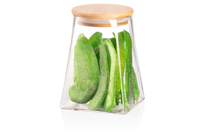 Банка для зберігання ARDESTO Midori 700мл, скло, бамбук, конусна, прозорий
