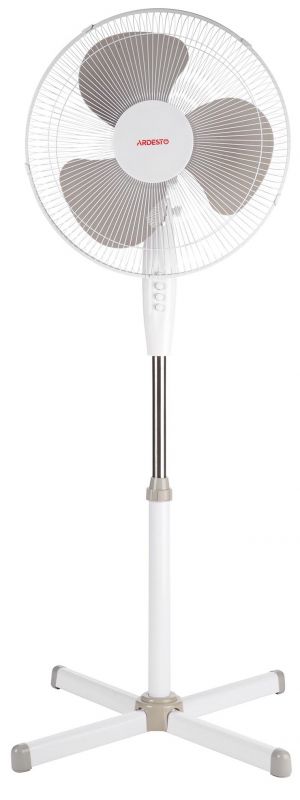 Вентилятор ARDESTO FN-1608CW підлоговий, 40см, 45Вт, опора хрестовина, білий