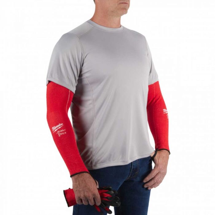 Нарукавники робочі Milwaukee, високоеластичний нейлон, 40см, червоний