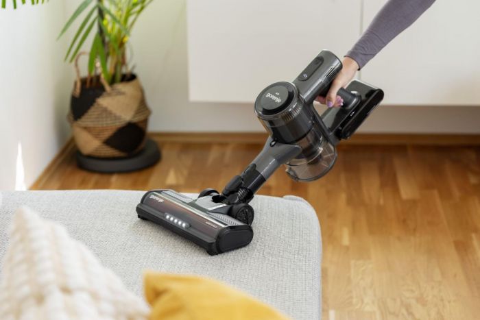 Пилосос Gorenje бездротовий, 70Вт, конт пил -0.7л, автон. робота до 60хв, HEPA, підсвічування, індикатор, антрацит