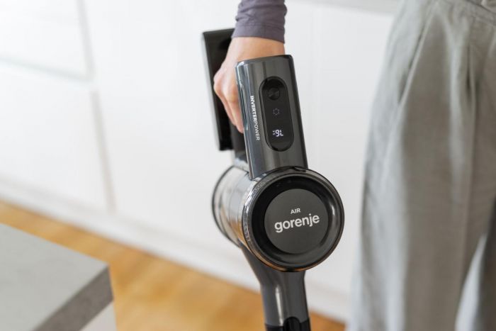Пилосос Gorenje бездротовий, 70Вт, конт пил -0.7л, автон. робота до 60хв, HEPA, підсвічування, індикатор, антрацит