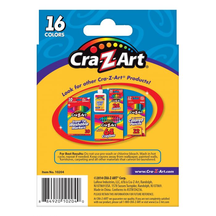 Крейда воскова Cra-Z-Art легкозмивна, велика, 16шт