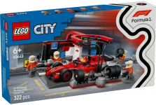 Конструктор LEGO City Піт-стоп і піт-екіпаж F1 з болідом Ferrari
