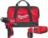 Шурупокрут-дриль акумуляторний Milwaukee M12 BLDDRC-201BRF 12В 2А·год 40Нм 0-1700об/хв ЗП С12 сумка 0.98кг