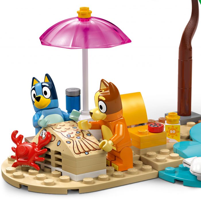 Конструктор LEGO Bluey Пляж і сімейна поїздка на автомобілі Блуї