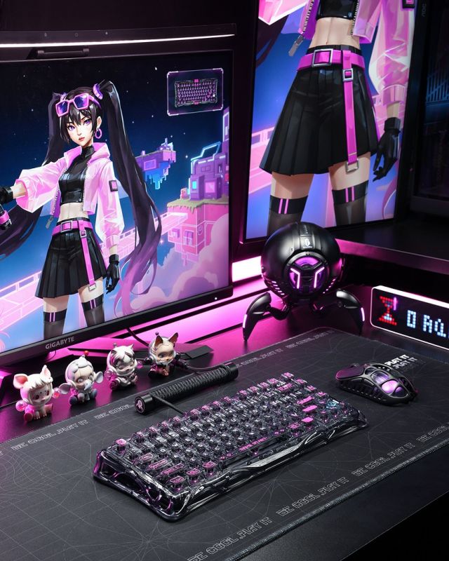 Клавіатура магнітна GravaStar Mercury V75 Lite 75keys, Blackcore, USB-A, Transparent Black