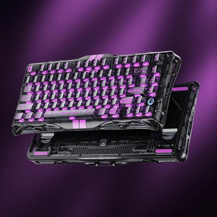 Клавіатура магнітна GravaStar Mercury V75 Lite 75keys, Blackcore, USB-A, Transparent Black