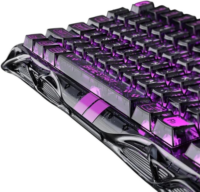 Клавіатура магнітна GravaStar Mercury V75 Lite 75keys, Blackcore, USB-A, Transparent Black