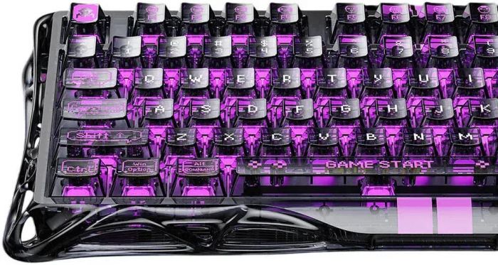 Клавіатура магнітна GravaStar Mercury V75 Lite 75keys, Blackcore, USB-A, Transparent Black