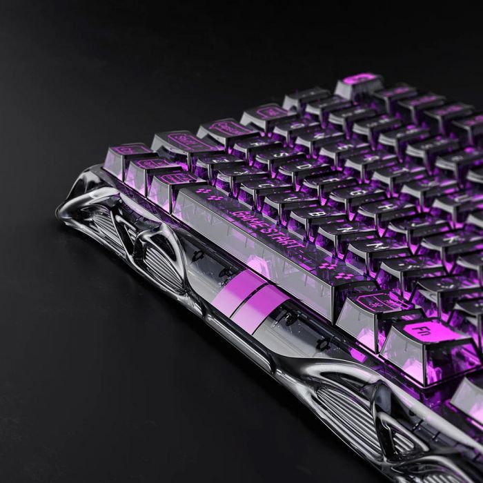 Клавіатура магнітна GravaStar Mercury V75 Lite 75keys, Blackcore, USB-A, Transparent Black
