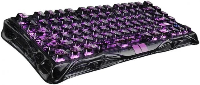 Клавіатура магнітна GravaStar Mercury V75 Lite 75keys, Blackcore, USB-A, Transparent Black