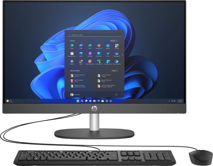 Комп'ютер персональний моноблок HP 240-G10 23.8" FHD IPS AG, Intel U5-125U, 8GB, F512GB, UMA, WiFi, кл+м, DOS, чорний