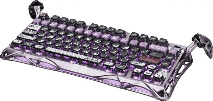 Клавіатура магнітна GravaStar Mercury V75 Pro 80keys, GravaStar x Gateron Jade Gaming, USB-A, 8k, RGB, Iron Purple