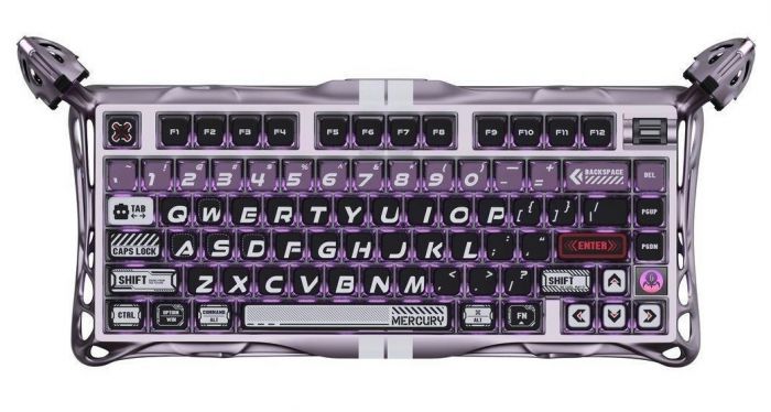 Клавіатура магнітна GravaStar Mercury V75 Pro 80keys, GravaStar x Gateron Jade Gaming, USB-A, 8k, RGB, Iron Purple