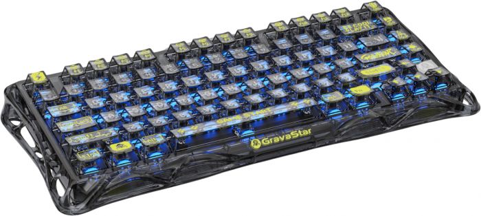 Клавіатура механічна GravaStar Mercury K1 Lite 80keys, GravaStar x BSUN Grey, BT/WL/USB, чорний