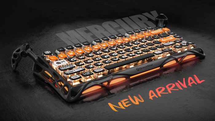 Клавіатура механічна GravaStar Mercury K1 Pro 80keys, GravaStar x Kailh Speedy Mint, BT/WL/USB, RGB, CyberFlare