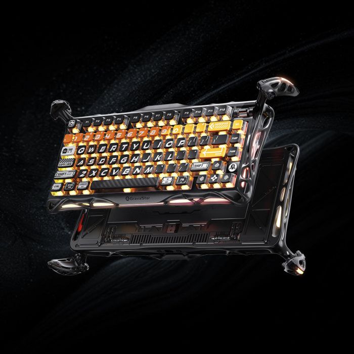 Клавіатура механічна GravaStar Mercury K1 Pro 80keys, GravaStar x Kailh Speedy Mint, BT/WL/USB, RGB, CyberFlare