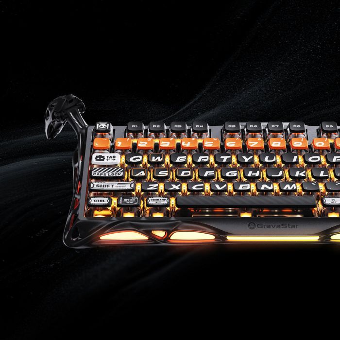 Клавіатура механічна GravaStar Mercury K1 Pro 80keys, GravaStar x Kailh Speedy Mint, BT/WL/USB, RGB, CyberFlare