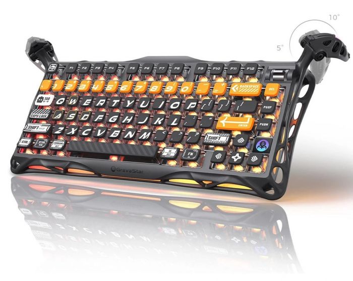 Клавіатура механічна GravaStar Mercury K1 Pro 80keys, GravaStar x Kailh Speedy Mint, BT/WL/USB, RGB, CyberFlare