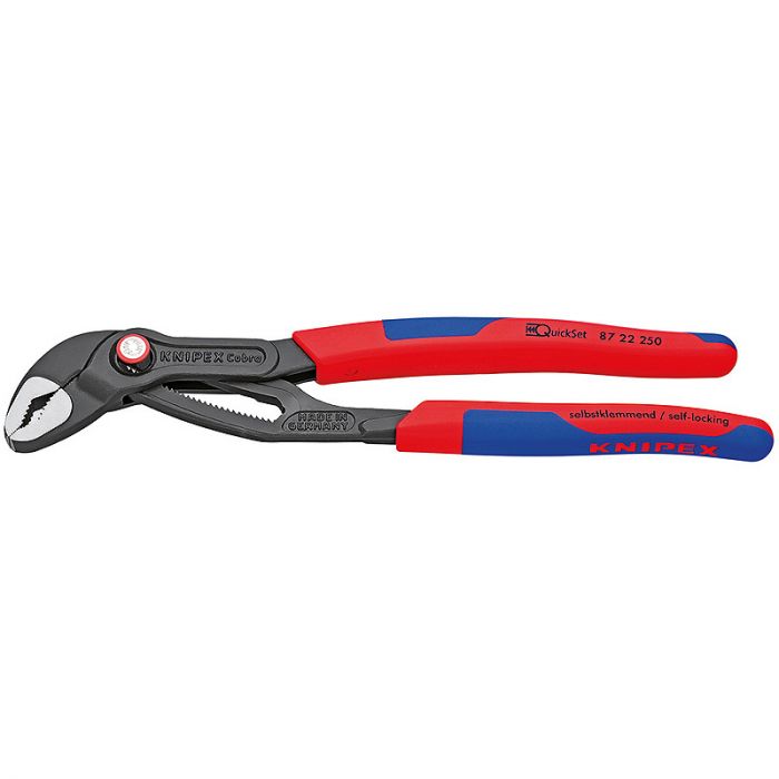 Кліщі сантехнічні KNIPEX Cobra QuickSet, 0-50мм, 250мм, фосфатовані 0.366кг