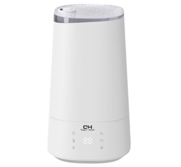 Зволожувач повітря Cooper&Hunter CH-3040TU 40м2, 4л, 300мл/г, ультразвуковий, верхня затока, ел. кер-ння, дисплей, УФ-очистка, підсвічування, авто вимкнення, білий