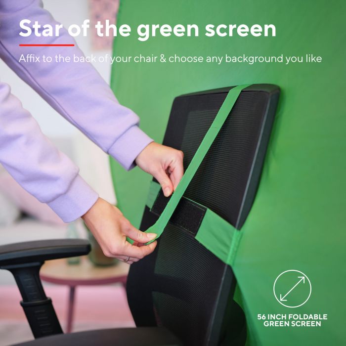 Комплект для стримінгу Trust Maku+ 2-in-1 Streaming Kit, зелений фон та кільцева лампа