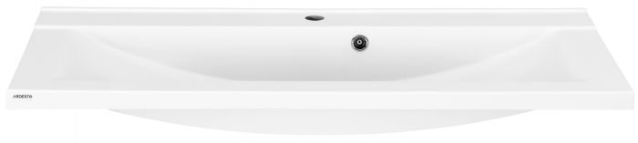 Раковина, умивальник ARDESTO Emma, штучний камінь, прямокут., з отвором для змішувача, з отвором для переливу, 1000х447х140мм, накладний, білий