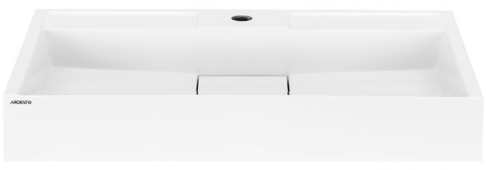 Раковина, умивальник ARDESTO Anna, штучний камінь, прямокут., з отвором для змішувача, без переливу, 700х455х110мм, накладний, білий