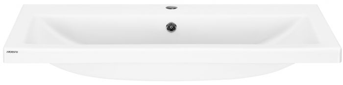 Раковина, умивальник ARDESTO Sati, штучний камінь, прямокут., з отвором для змішувача, з отвором для переливу, 895x450x158мм, накладний, білий