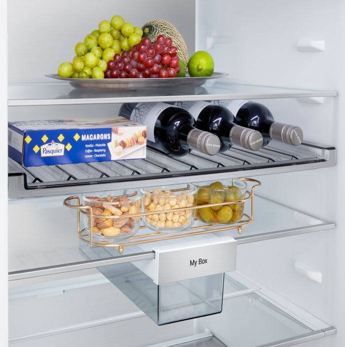 Холодильник LG з нижн. мороз., 203x60х68, холод.відд.-262л, мороз.відд.-113л, 2дв., E, NF, інв., диспл зовн., Fresh Сonverter, Metal Fresh, бежевий