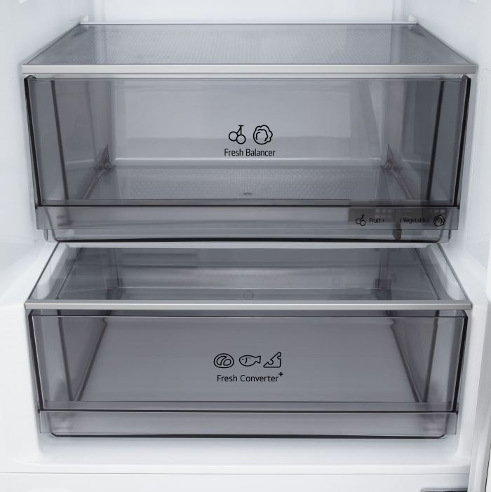 Холодильник LG з нижн. мороз., 203x60х68, холод.відд.-262л, мороз.відд.-113л, 2дв., E, NF, інв., диспл зовн., Fresh Сonverter, Metal Fresh, бежевий