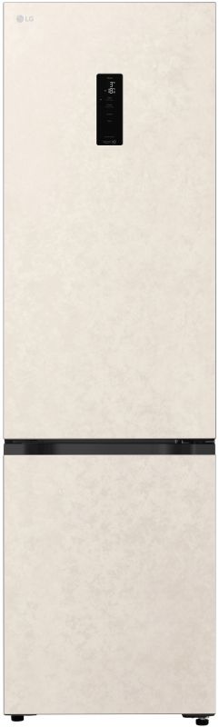Холодильник LG з нижн. мороз., 203x60х68, холод.відд.-262л, мороз.відд.-113л, 2дв., E, NF, інв., диспл зовн., Fresh Сonverter, Metal Fresh, бежевий