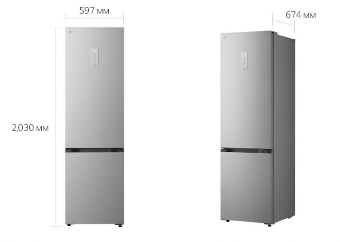 Холодильник LG з нижн. мороз., 203x60х68, холод.відд.-262л, мороз.відд.-113л, 2дв., E, NF, інв., диспл зовн., Fresh Сonverter, сріблястий