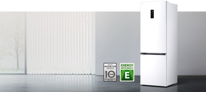 Холодильник LG з нижн. мороз., 203x60х68, холод.відд.-262л, мороз.відд.-113л, 2дв., E, NF, інв., диспл зовн., Fresh Сonverter, білий